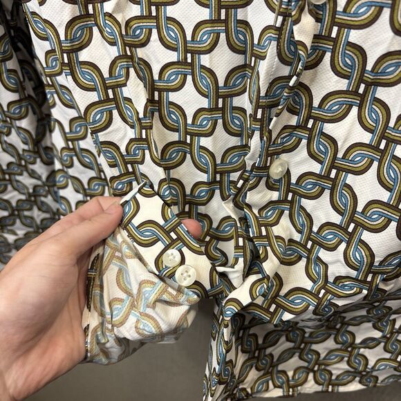 RRD by Roberto Ricci Designs Performance Button Up Men's Size 52 Geometric Chain - Picture 4 of 13